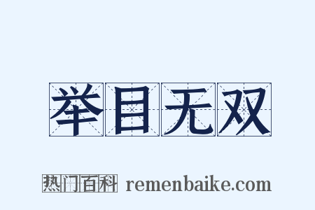 举目无双是什么意思的图片